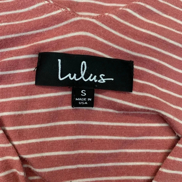 Lulu's Striped V-Neck Open Back Long-sleeved Bodysuit Size: XS Lulus - Picture 3 of 4